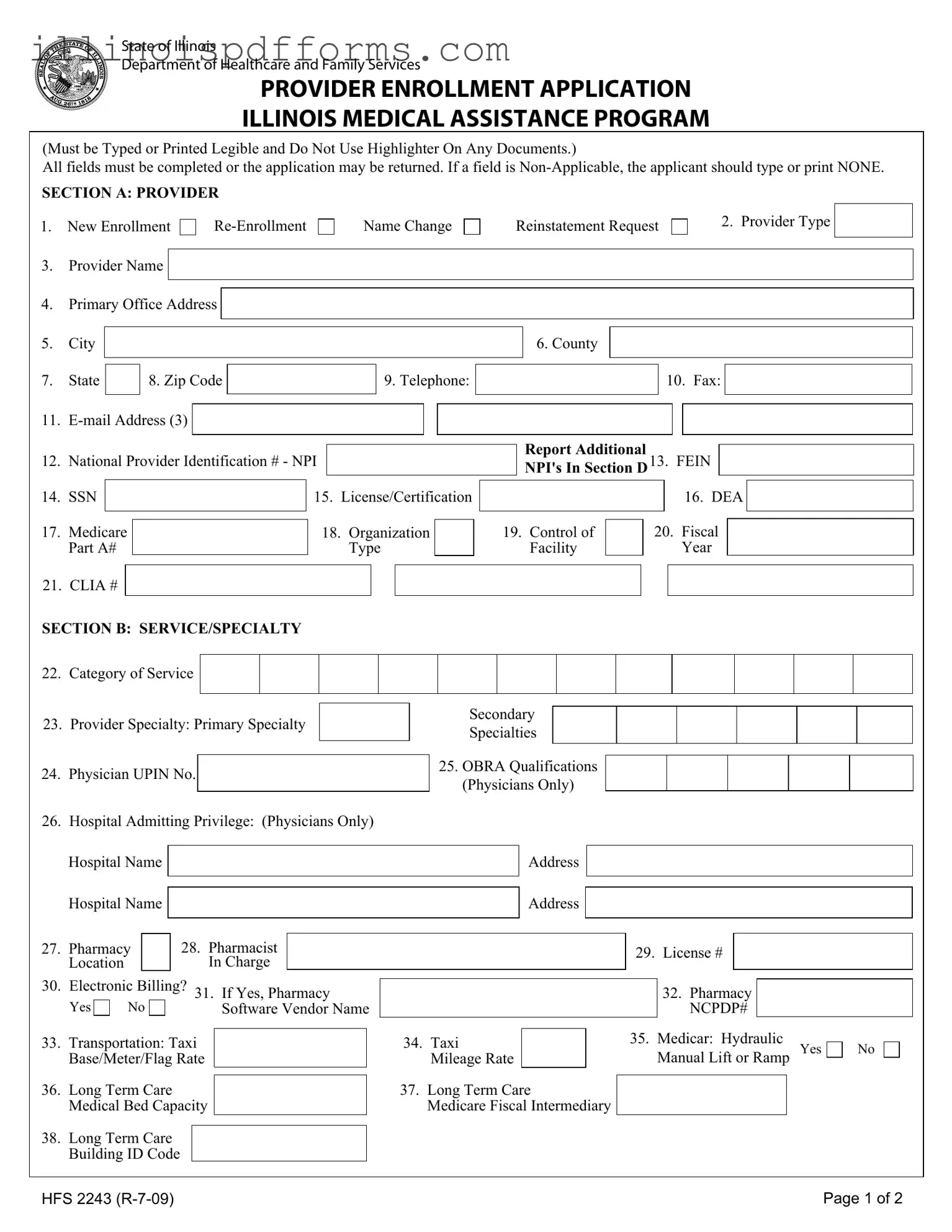 Fill a Valid Illinois Hfs 2243 Form