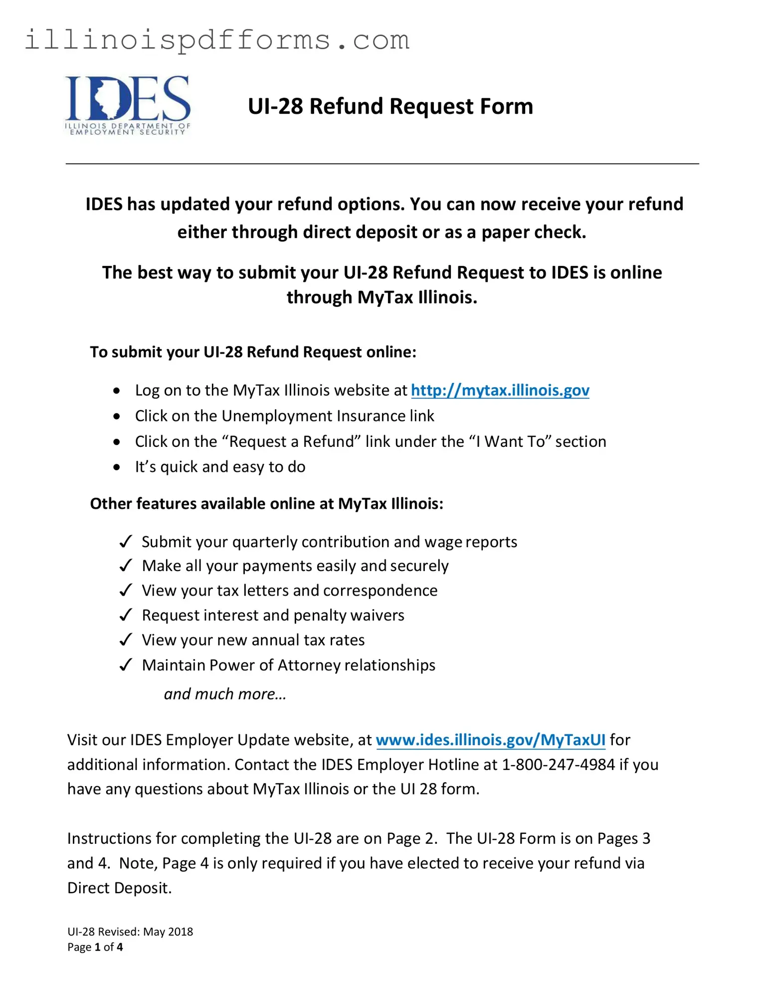 Fill a Valid Illinois Ui 28 Form