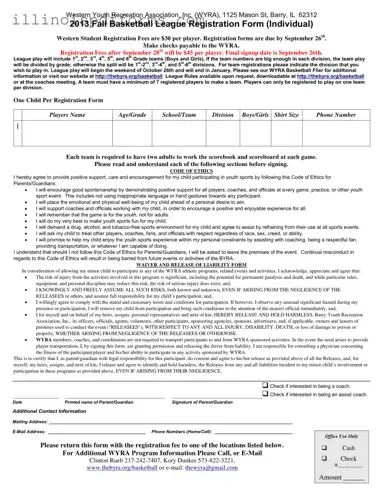 Fill a Valid Barry Illinois Basketball League Form