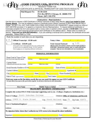 Fill a Valid Ged Illinois Form