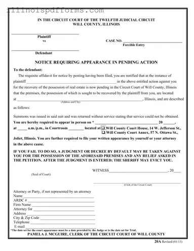 Fill a Valid Illinois 20A Form