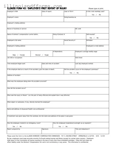 Fill a Valid Illinois 45 Form