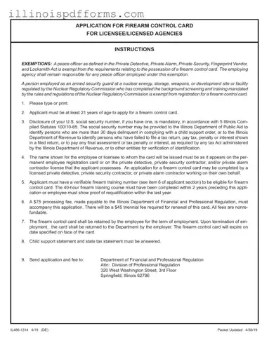 Fill a Valid Illinois Application Firearm Form