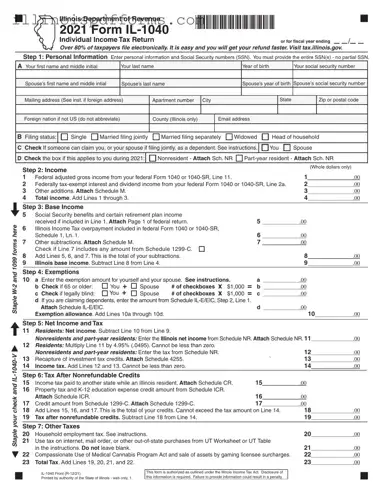 Fill a Valid Illinois Tax Form