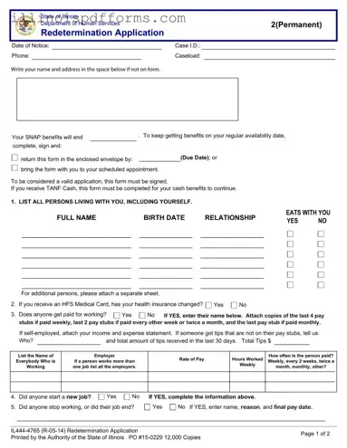 Fill a Valid Link Illinois Redetermination Form
