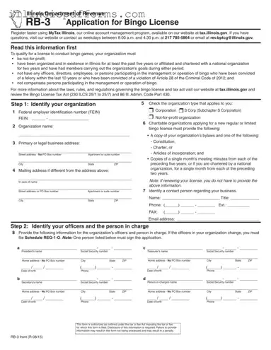 Fill a Valid Rb 3 Illinois Form
